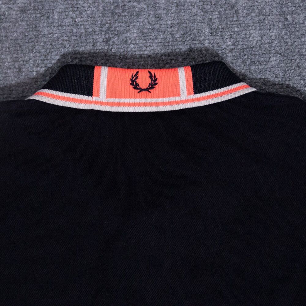 Fred Perry Polo Shirt Slim Black Twin Tipped M3600 Short Sleeve Pique Men's 2XL - Picture 4 of 5